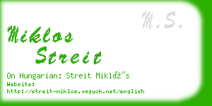 miklos streit business card